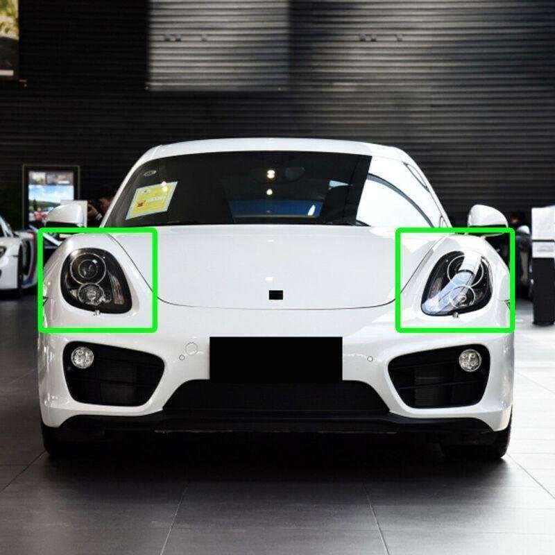Fit Pair Car Headlight Lens Cover Clear For Porsche Boxster Cayman 981 2014-2016