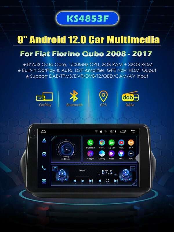 Android Autoradio Wifi GPS Navigation Touchscreen DAB For Citroen Nemo 2008-2017