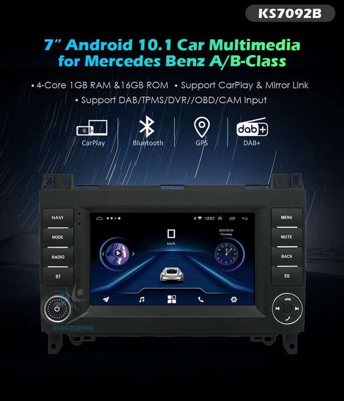 7"Touch Screen Android Head Unit GPS Radio For Mercedes Sprinter Viano Vito W639