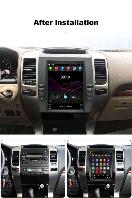 9.7" Bluetooth CarPlay DAB Autoradio GPS For Toyota Land Cruiser Prado 2002-2009