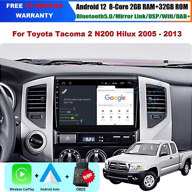 9" CarPlay For Toyota Tacoma Hilux 2005 -2013 DAB+ Autoradio GPS Sat Nav BT DSP