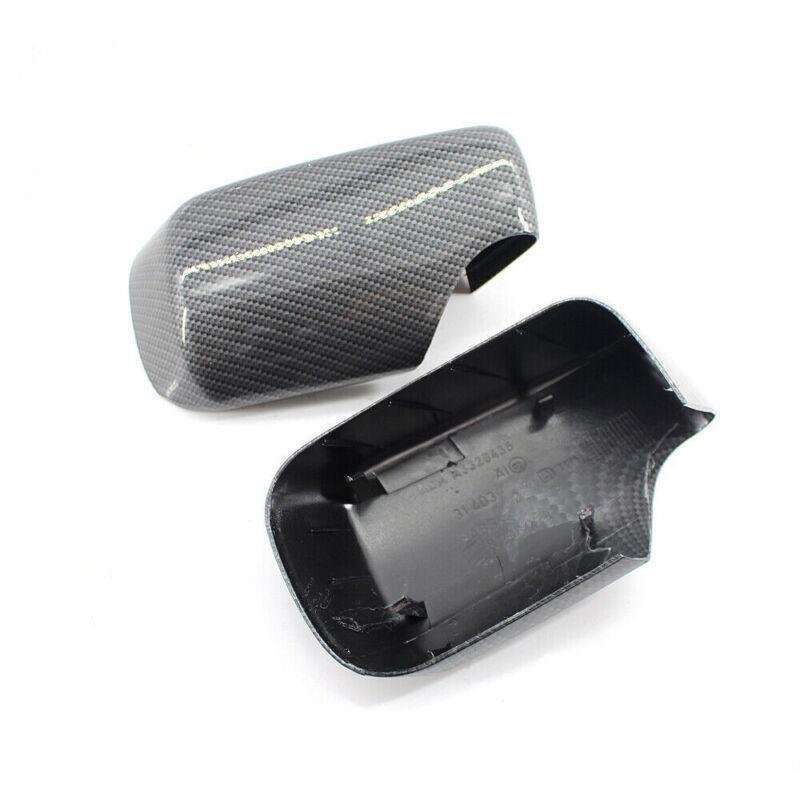 Fit for BMW E46 98-05 Cover Cap for Door Mirror L&amp;R Side Carbon Fiber Style