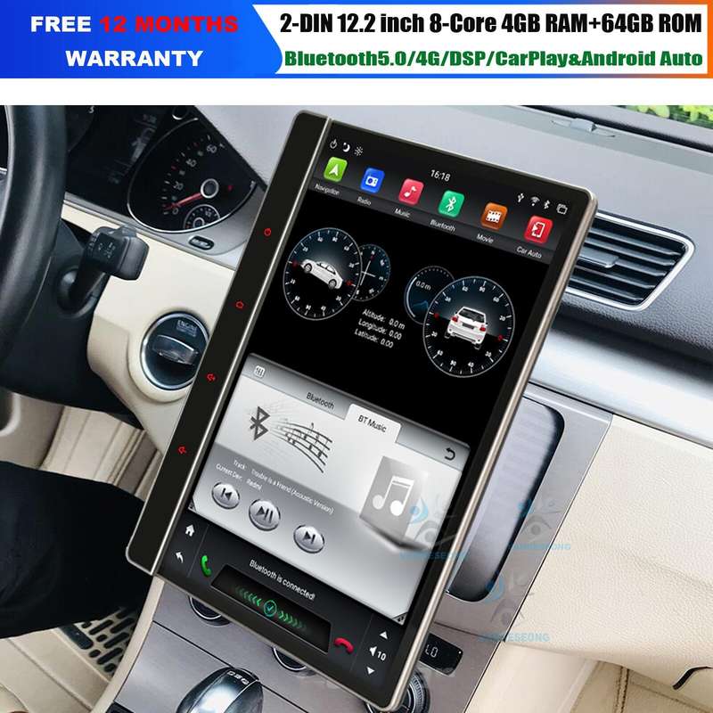12.2 inch 2-DIN Android GPS Navigation 4G DAB+ Autoradio Bluetooth Screen 4+64GB