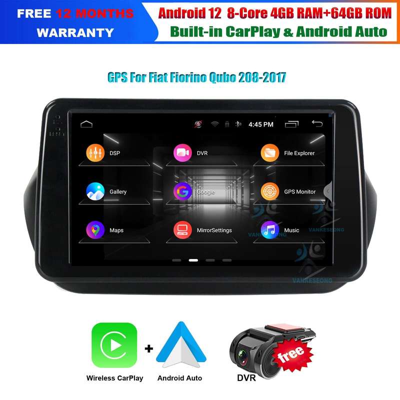 9" 64GB Android Auto For Fiat Fiorino Qubo 2008-2017 CarPlay Autoradio