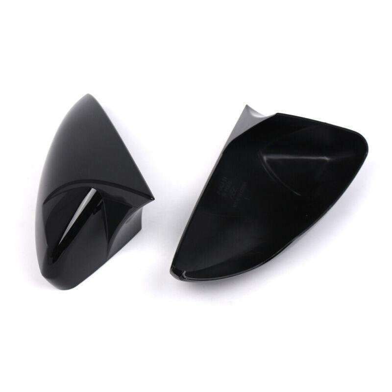 2pcs Rear View Wing Mirror Cover Caps For VW Polo MK6 2018-2022 Gloss Black