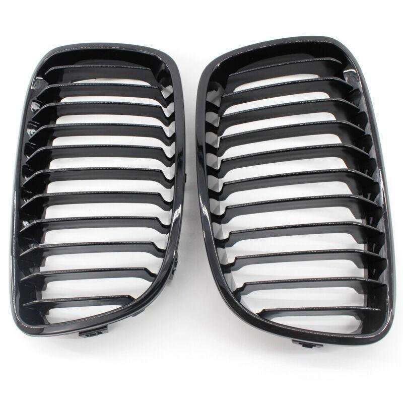 2X/Set Car Front Shiny Black Grille Fits for BMW F20 2011-14 12 13 Mesh Grill