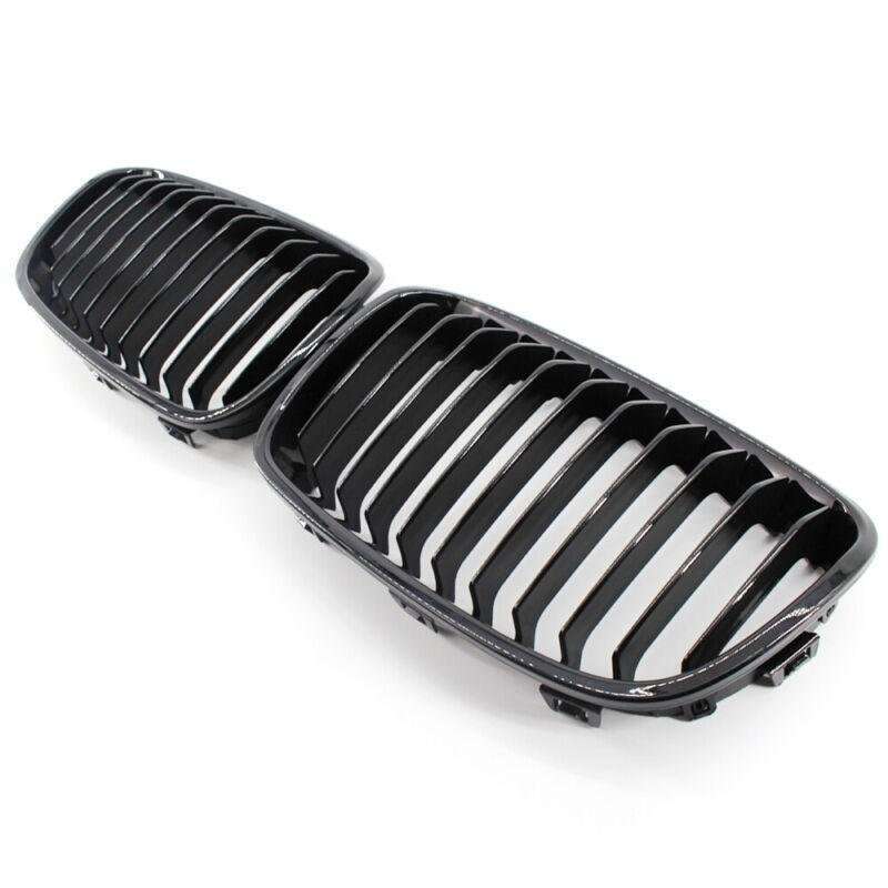 2X/Set Car Front Shiny Black Grille Fits for BMW F20 2011-14 12 13 Mesh Grill