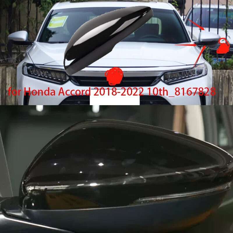 Left black For Honda Accord 2018-2022 10th Side Door Mirror Cover Replace 1pcs