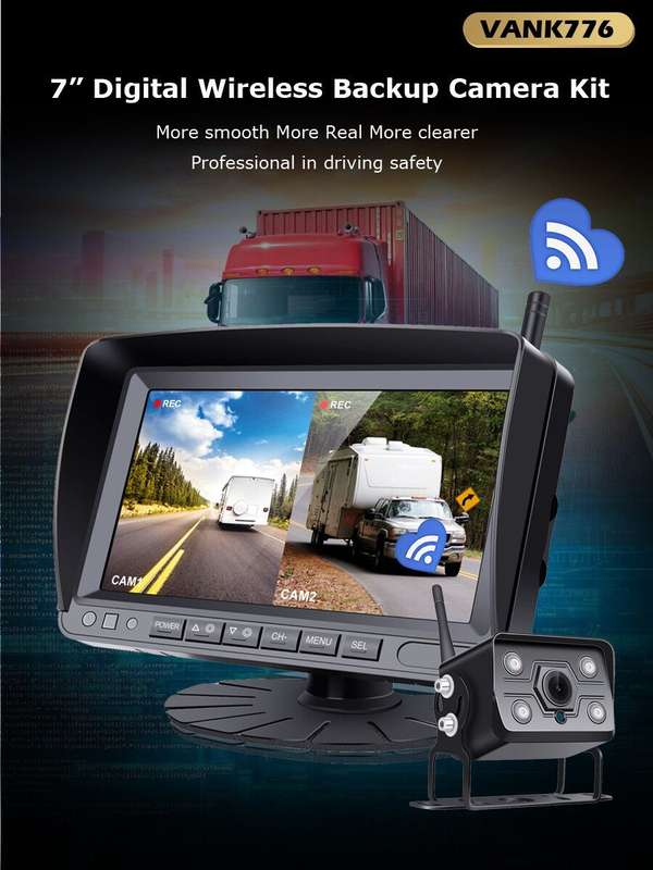 7" Digital Wireless Rear View Camera Funk Monitor Rckfahrsystem For For PKW LKW