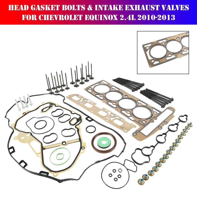 Head Gasket Bolts &amp; Intake Exhaust Valves for Chevrolet Equinox 2.4L 2010-13