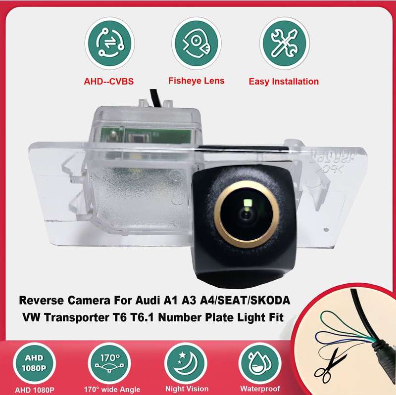 170 AHD 1080P Car Reverse Camera Back UP Cam For VW Transporter T6 T6.1 Tiguan