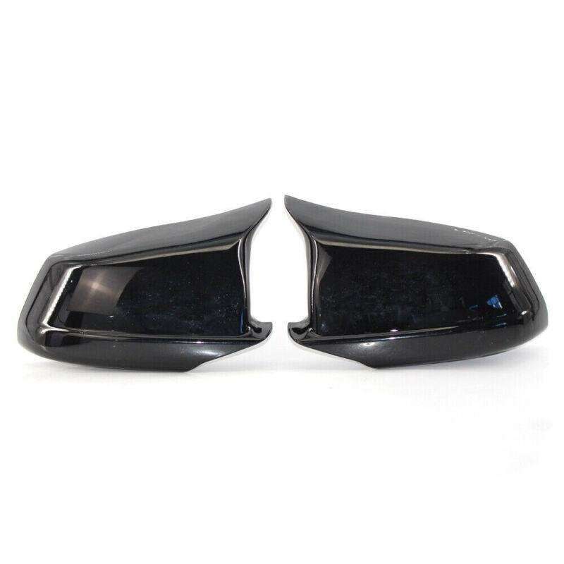 1 Pair L&amp;R Rearview Side Mirror Covers Bright Black Fit for BMW F10 F11 5-Series