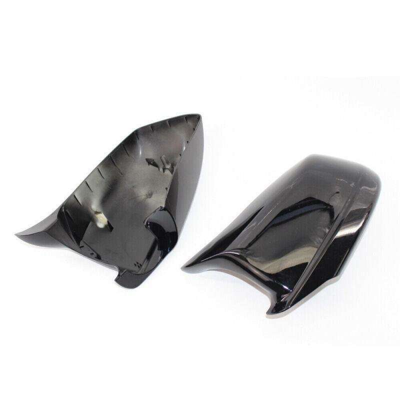 1 Pair L&amp;R Rearview Side Mirror Covers Bright Black Fit for BMW F10 F11 5-Series