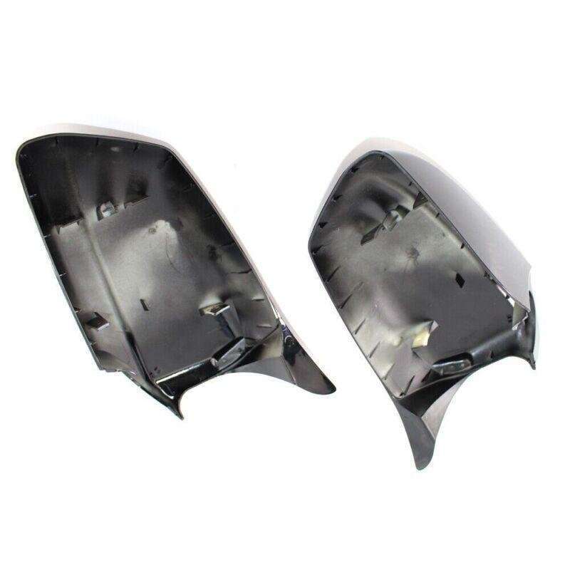 1 Pair L&amp;R Rearview Side Mirror Covers Bright Black Fit for BMW F10 F11 5-Series