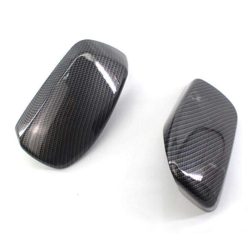 Pair Carbon Fiber Door Side Mirror Cover Caps Fit BMW E60 2004-2007
