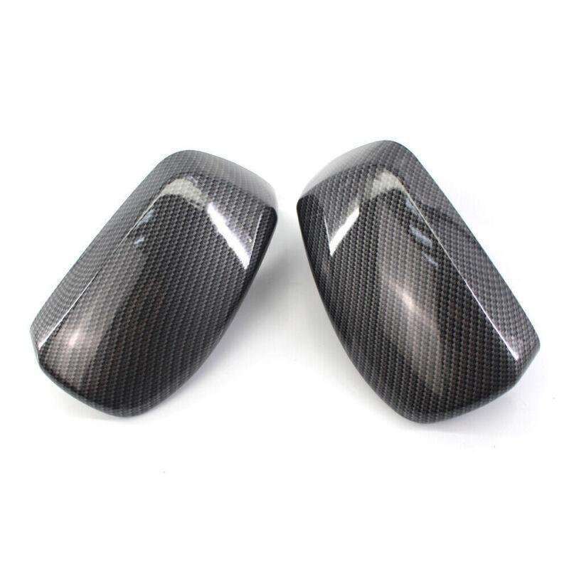 Pair Carbon Fiber Door Side Mirror Cover Caps Fit BMW E60 2004-2007