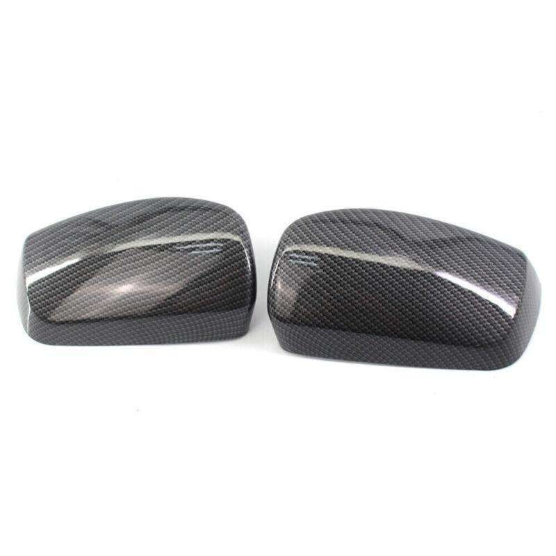 Pair Carbon Fiber Door Side Mirror Cover Caps Fit BMW E60 2004-2007