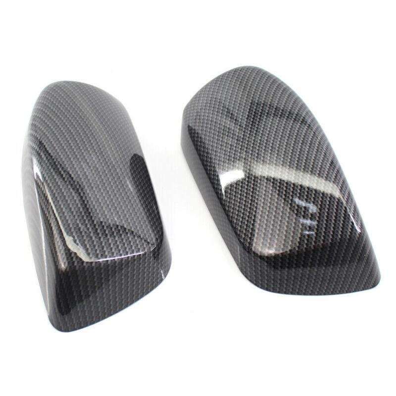Pair Carbon Fiber Door Side Mirror Cover Caps Fit BMW E60 2004-2007