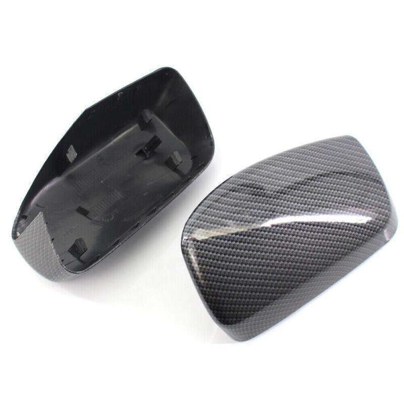 Pair Carbon Fiber Door Side Mirror Cover Caps Fit BMW E60 2004-2007