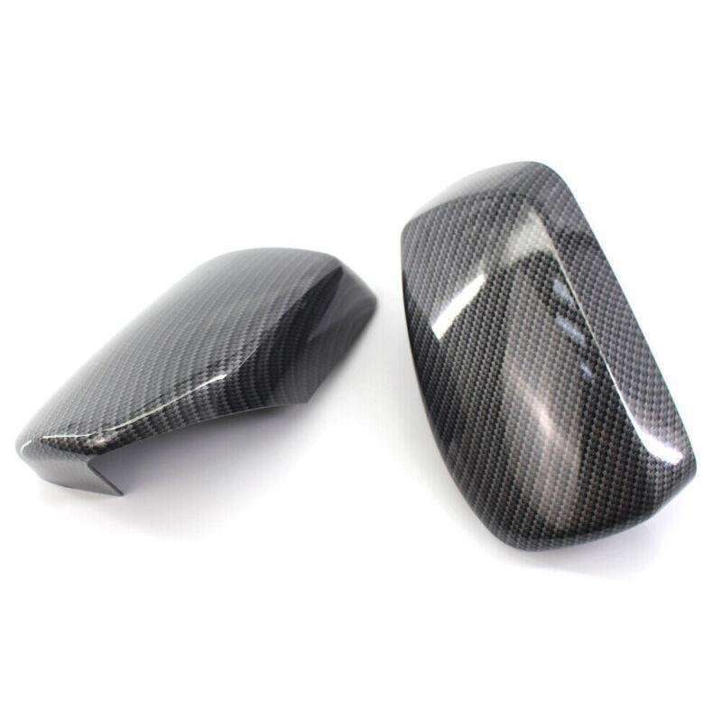 Pair Carbon Fiber Door Side Mirror Cover Caps Fit BMW E60 2004-2007