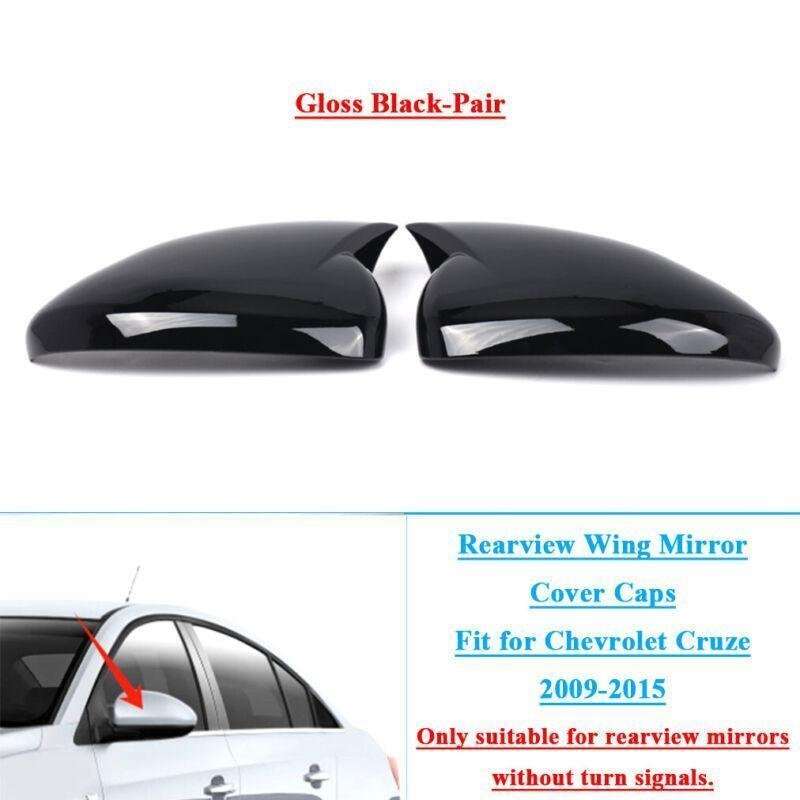 2x Rear View Wing Mirror Cover Caps For Chevrolet Cruze 2009-2015 Gloss Black