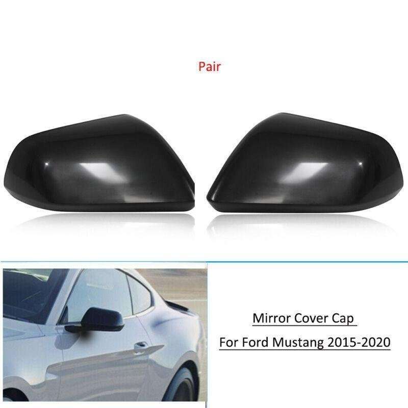 Pair Rear View Mirror Cover Primed Cap For Ford Mustang 2015-2020