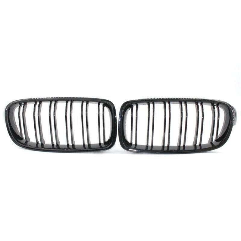 2X/Set Shiny Black Grille Dual Line Fits for BMW 3 Series M3 F30 F35 2012 - 2016