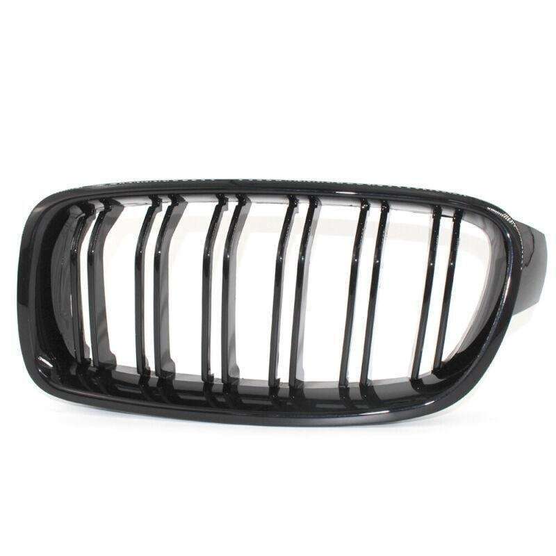 2X/Set Shiny Black Grille Dual Line Fits for BMW 3 Series M3 F30 F35 2012 - 2016