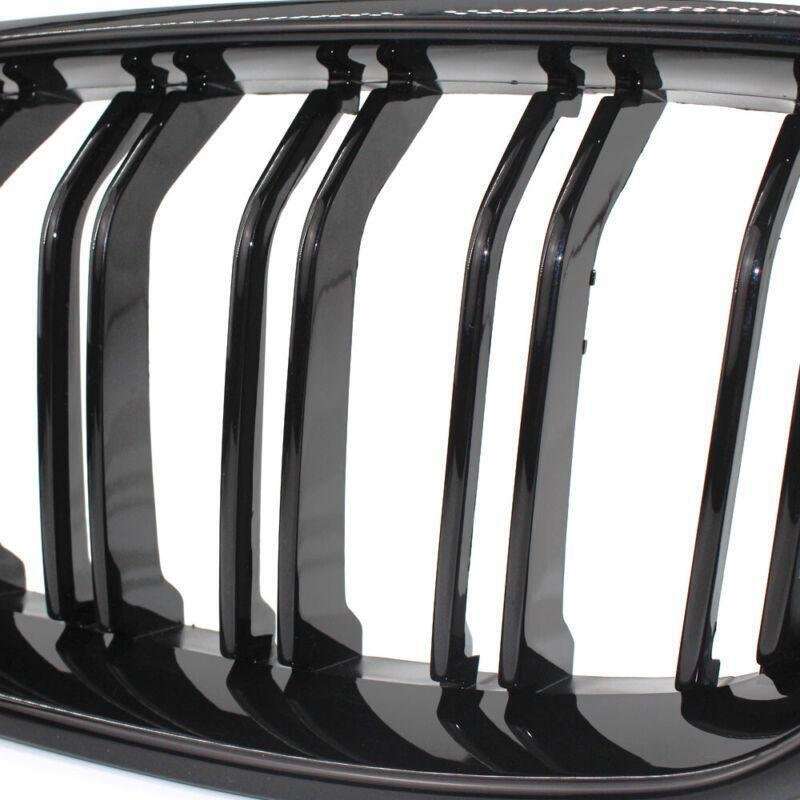 2X/Set Shiny Black Grille Dual Line Fits for BMW 3 Series M3 F30 F35 2012 - 2016