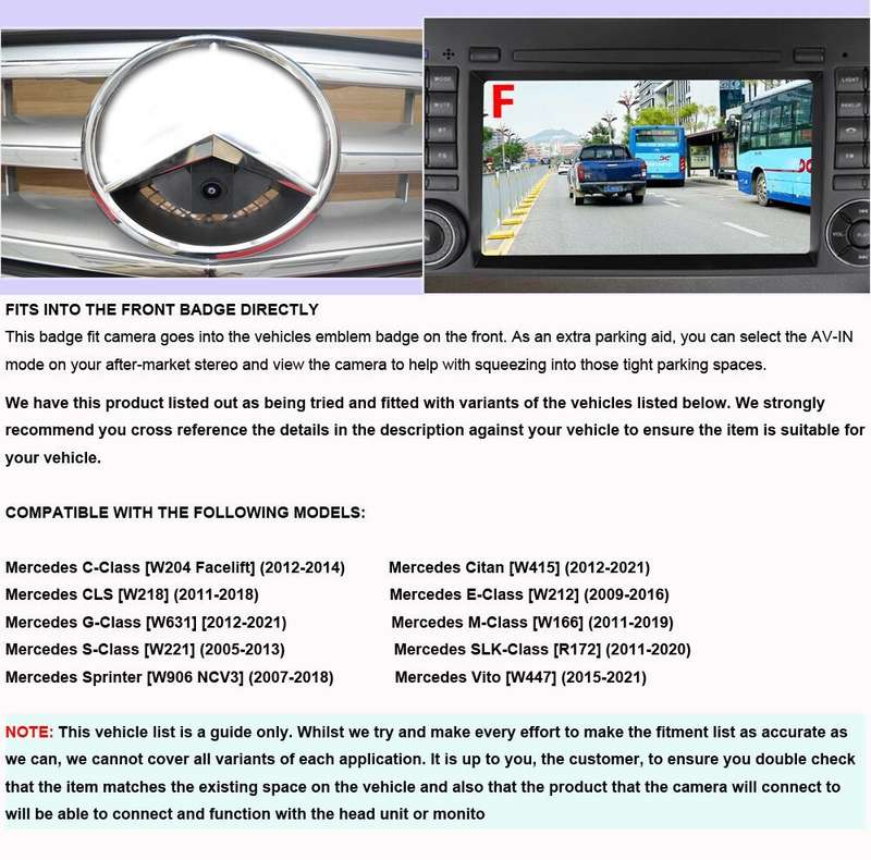 HD Auto Vorne For Mercedes Benz C-Classe W204 Citan W415 CLS