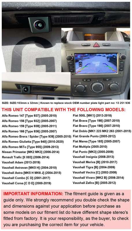 Auto Rear View Camera For Renault Trafic II X83 Nissan Primastar MK2