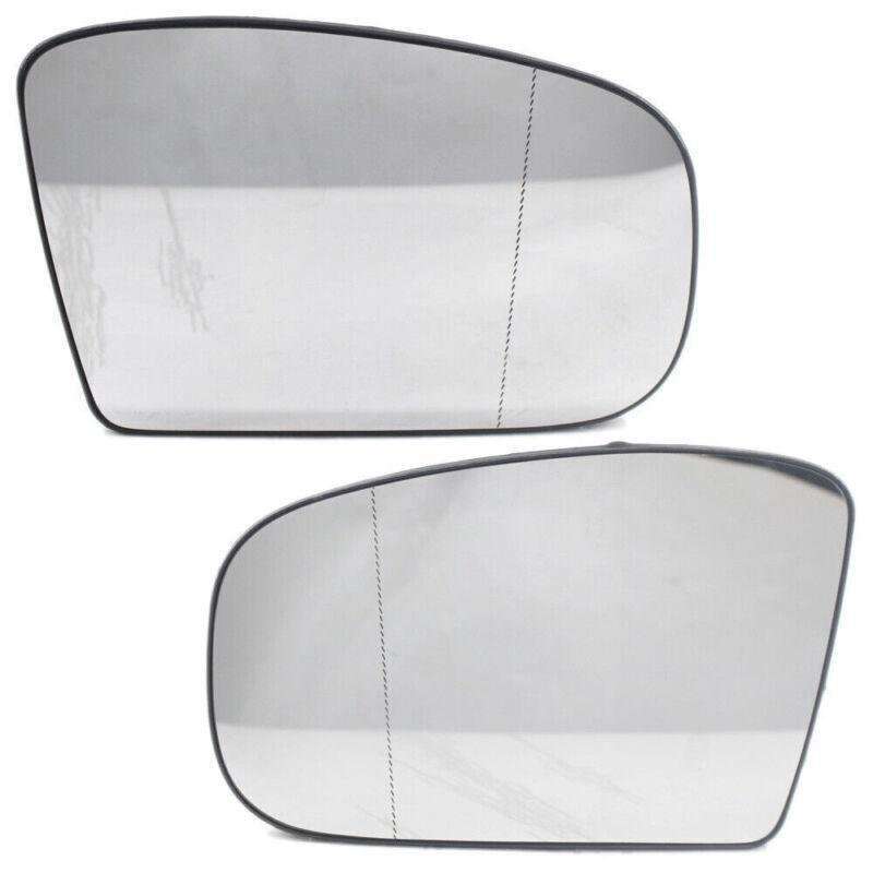 Pair of Heated Door Mirror Glass with Plate For Mercedes-Benz W220 1999-2002