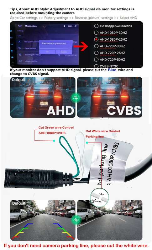 Rear View Camera For Volkswagen Golf Mk6 Passat B6 B7 AHD 1080P