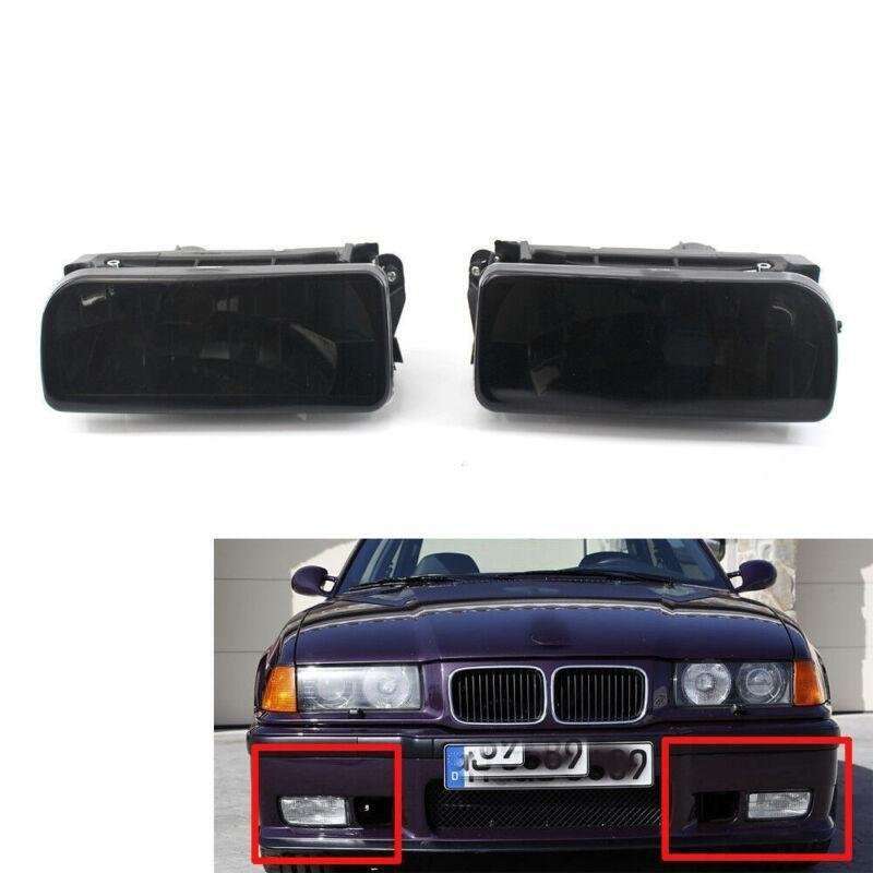 For 1992-1998 BMW E36 3 SERIES REPLACEMENT FOG LIGHTS LAMPS CRYSTAL BLACK LENS