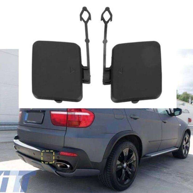 Fits For BMW E70 X5 2007-2010 1 Pair Rear Bumper Trailer Cover Tow Hook Cover