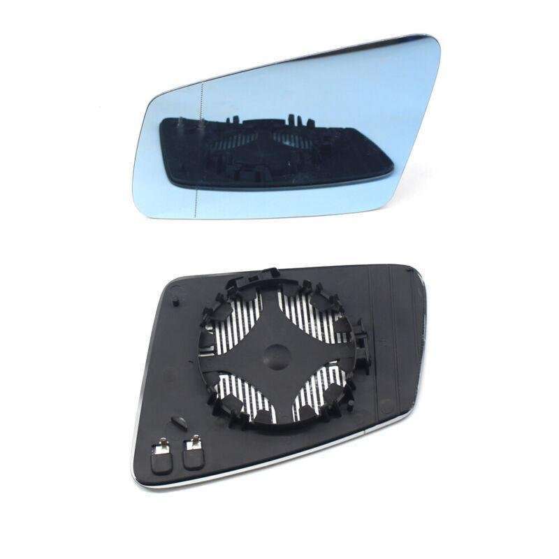 Pair of Blue Heated Door Mirror Glass and Backing fits 10-16 BENZ E-class W212