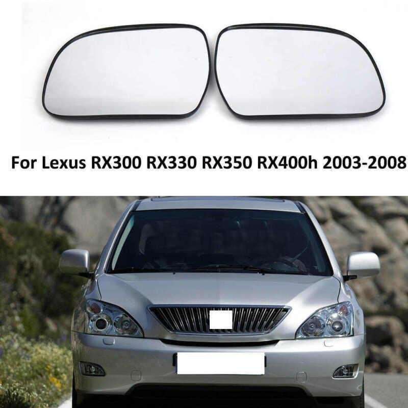 Wing Door Mirror Glass with Heated For LEXUS RX330 RX350 RX400h 2003-2008 Pair