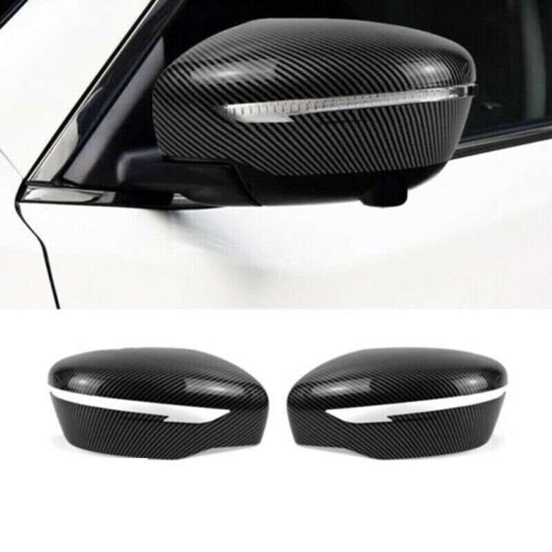 For Nissan Rogue 2014-2020 Carbon Fiber Side Door Rearview Mirror Cover cap trim