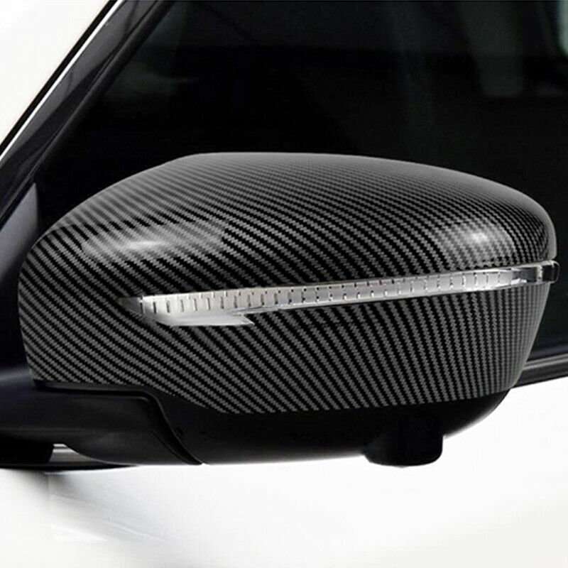 For Nissan Rogue 2014-2020 Carbon Fiber Side Door Rearview Mirror Cover cap trim