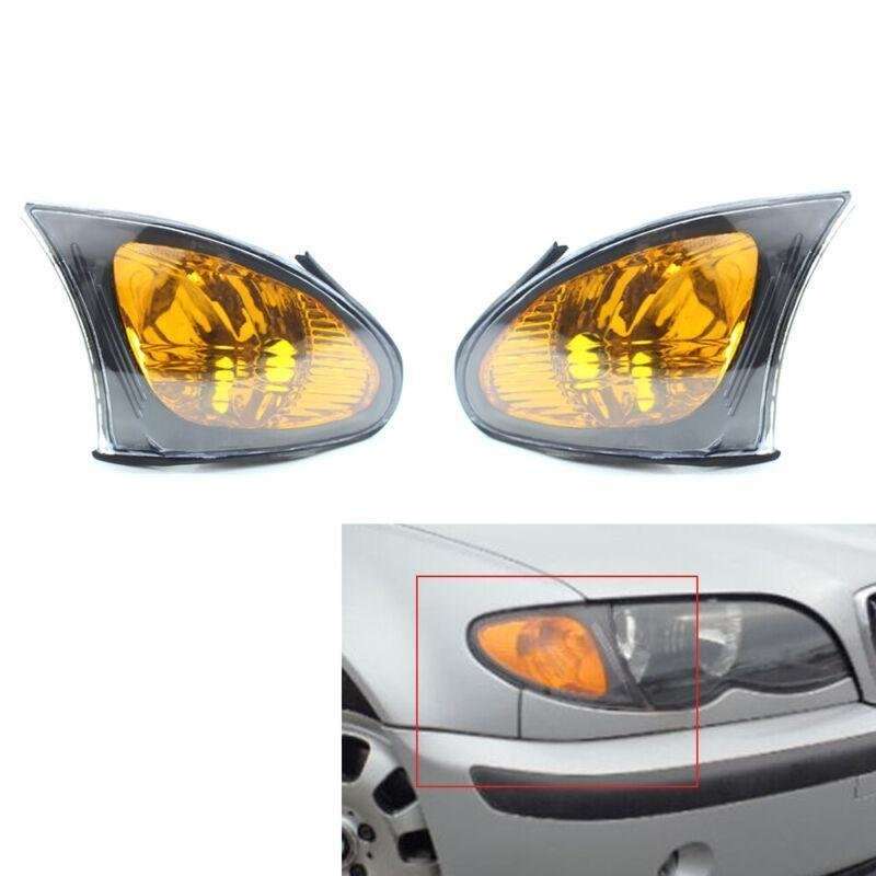 For 02-05 BMW E46 3Series 4Dr Euro Corner Lights-Crystal Clear W/Smoke Trim