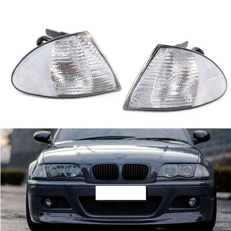 Pair Signal Clear Indicator Corner Side Light FIT BMW 3 Series E46 1999-01 Sedan