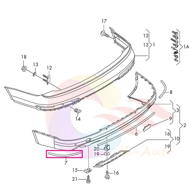 Chrome Left Side Rear Bumper Molding Trim 4L0807459 For Audi Q7 4LB 2010-2015