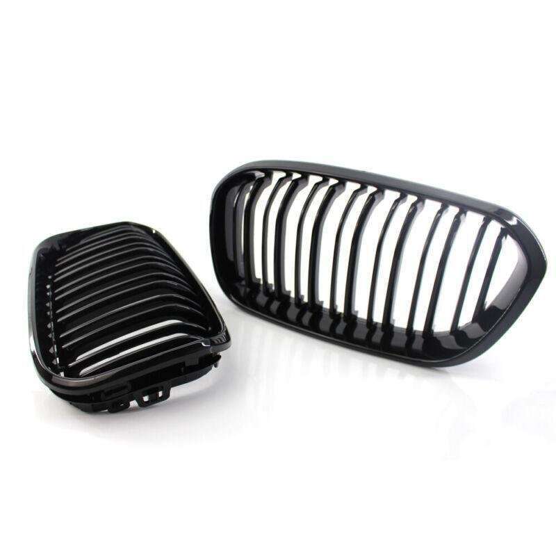 2X/Set Shiny Black Grille Dual Line Fits for BMW F20 F21 1 Series 15-16 Grill