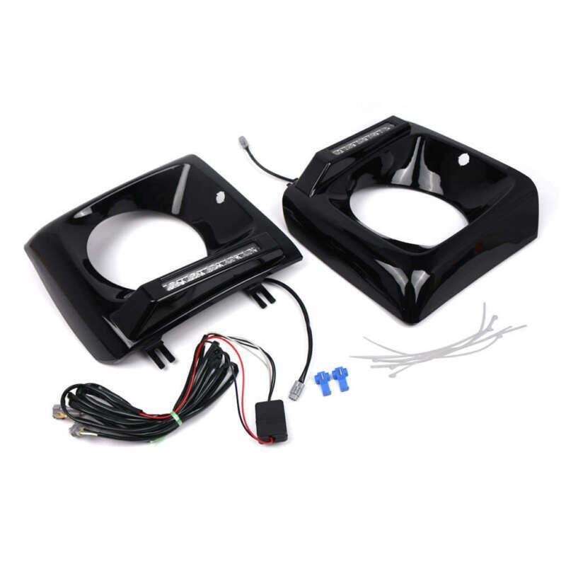 Headlight Bezel Pair For 1990-2018 Mercedes W463 G63 Wagon G500 w/ LED DRL Black