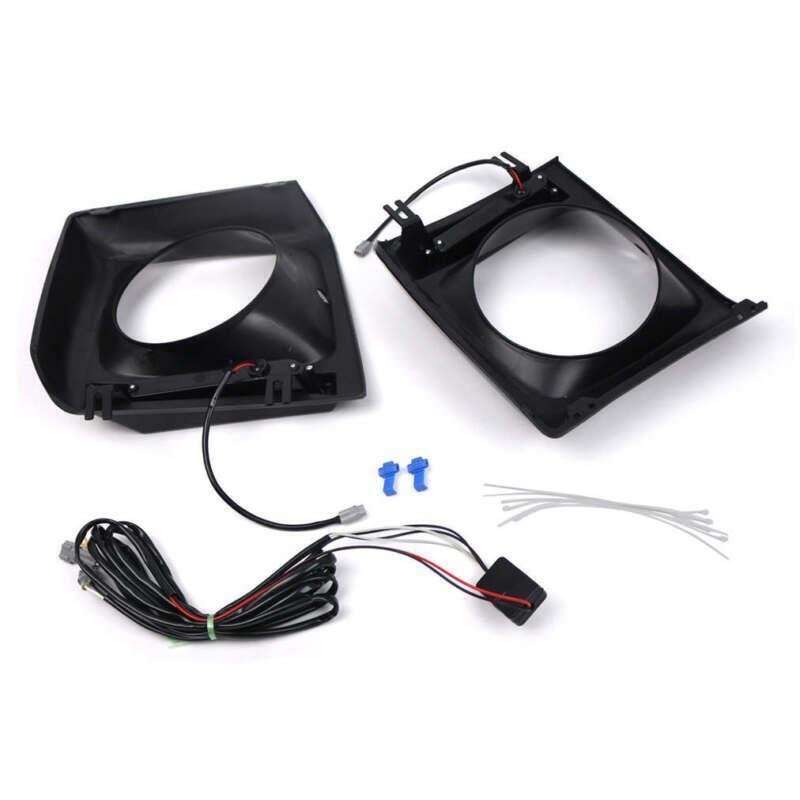 Headlight Bezel Pair For 1990-2018 Mercedes W463 G63 Wagon G500 w/ LED DRL Black