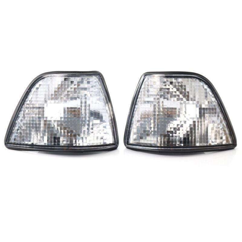 Pair Clear Corner Light Turn Signal for BMW E36 3 Series 4DR 1992-1998 No Bulb