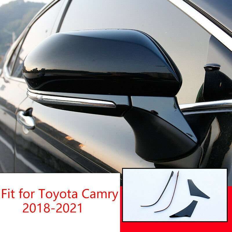 For Toyota Camry 2018-23 Black Rearview Side Mirror Bottom Base Cover Strip Trim