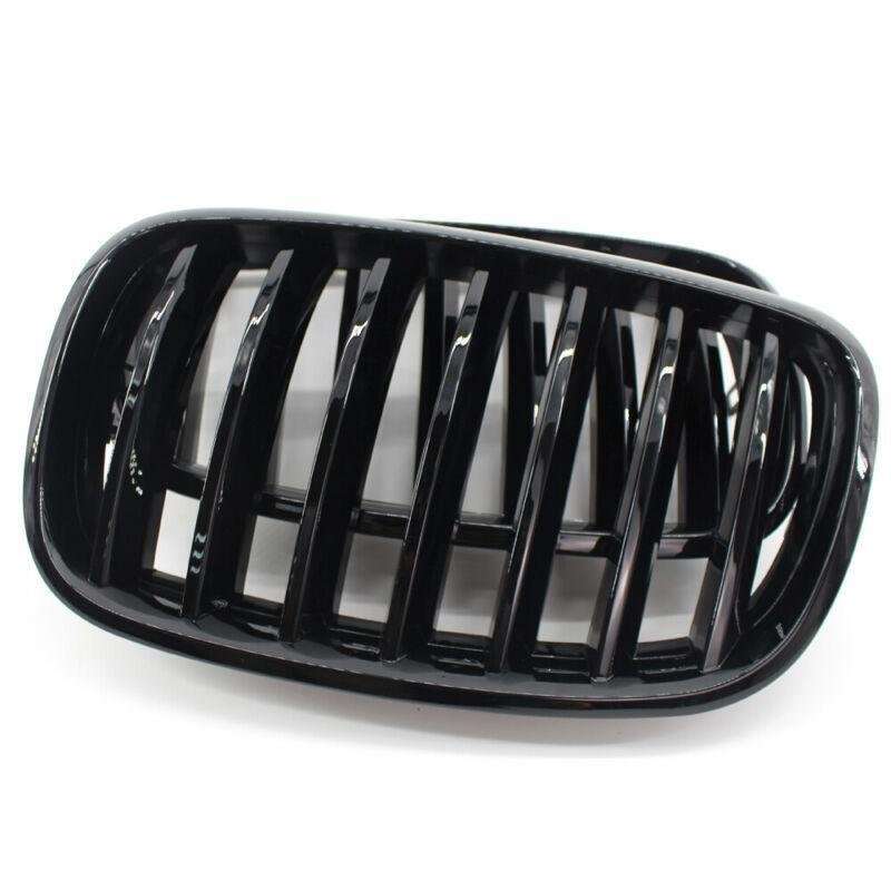 Pair of Gloss Black Front Bumper Kidney Grille Fit For BMW E70 X5 E71 X6 07-14