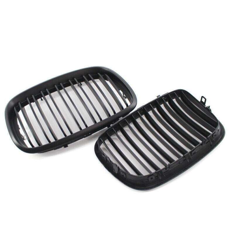 2X/Set Car Grille Flat Black Dual Slat for BMW E70 X5 E71 X6 07-14 Mesh Grill