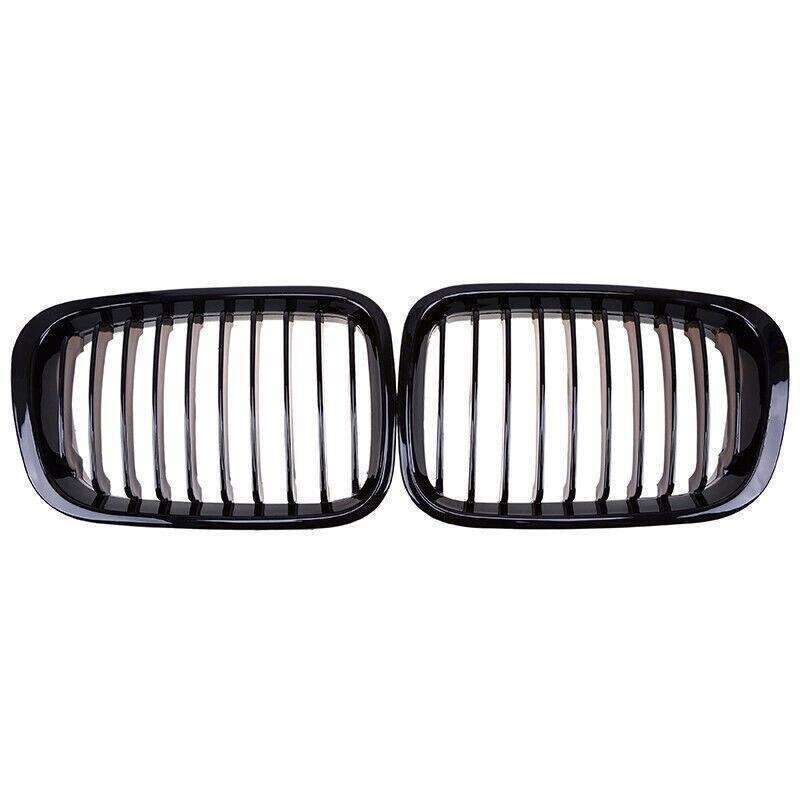 2Pcx Gloss Black Grille Kidney Grill fit for BMW E46 3 Series 4 Door 1998-2001
